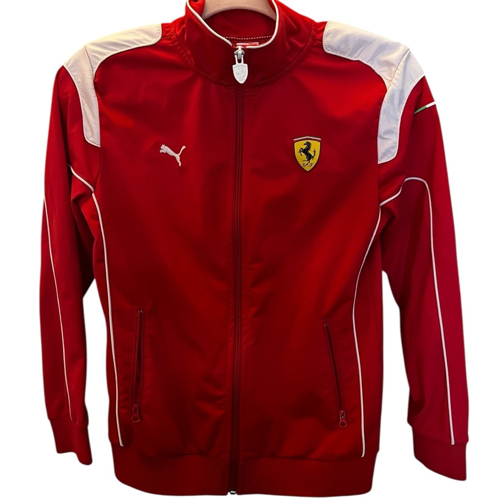Puma Red and White Track Jacket with Ferrari Logo